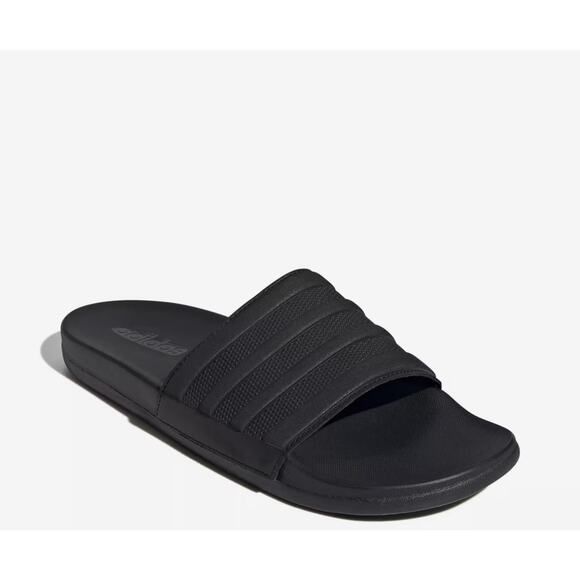 NWB Adidas Adilette Comfort Slides Black Sandals Men’s 13 Women’s 14 Slip-On - Picture 1 of 5